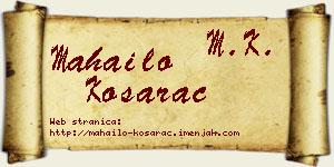 Mahailo Košarac vizit kartica